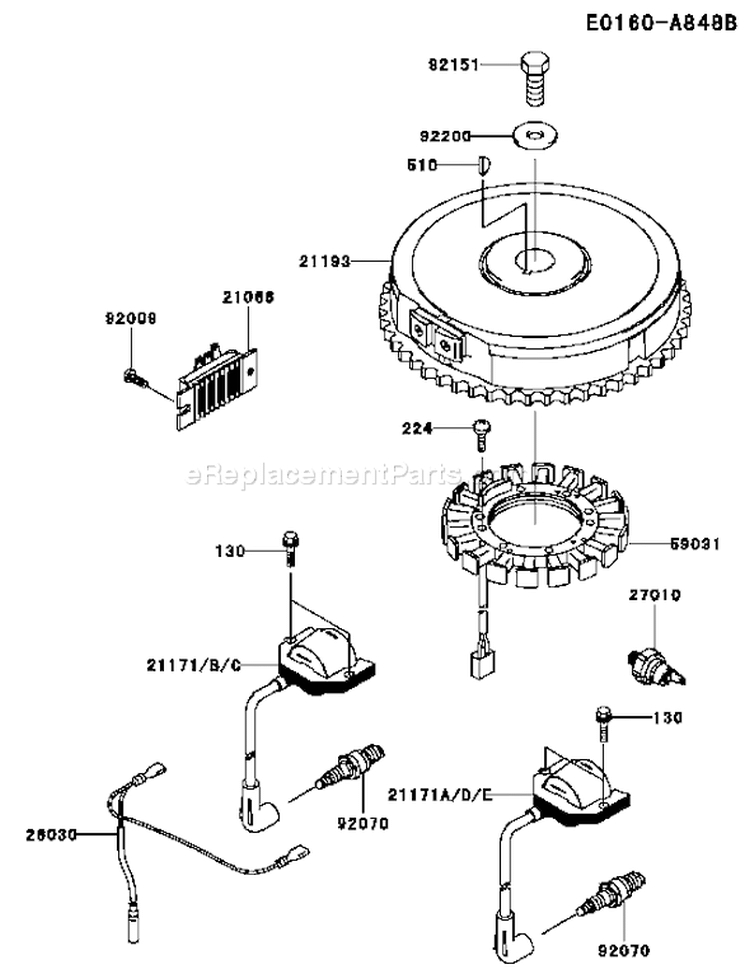 Page F Diagram and Parts List for FH430V BS51 Kawasaki Engine