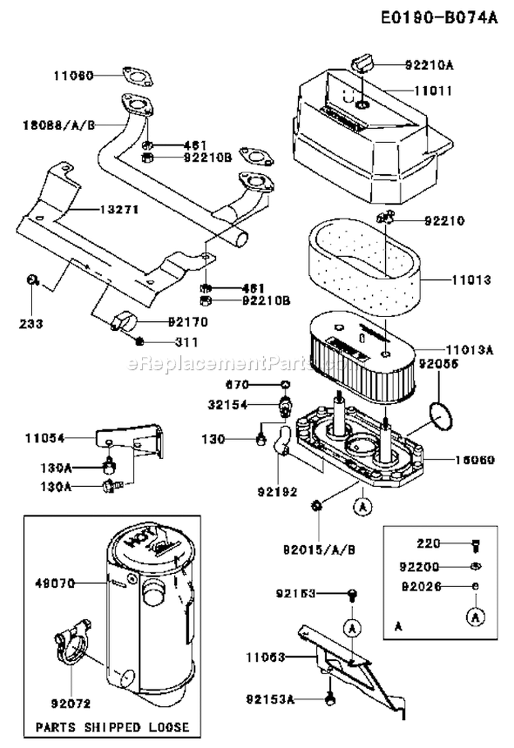 Page A Diagram and Parts List for FH430V BS53 Kawasaki Engine