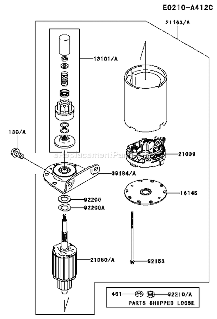 Page K Diagram and Parts List for FH381V BS51 Kawasaki Engine