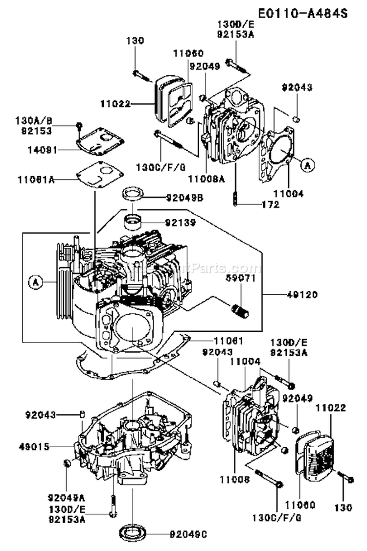 Page E Diagram and Parts List for FH430V BS05 Kawasaki Engine