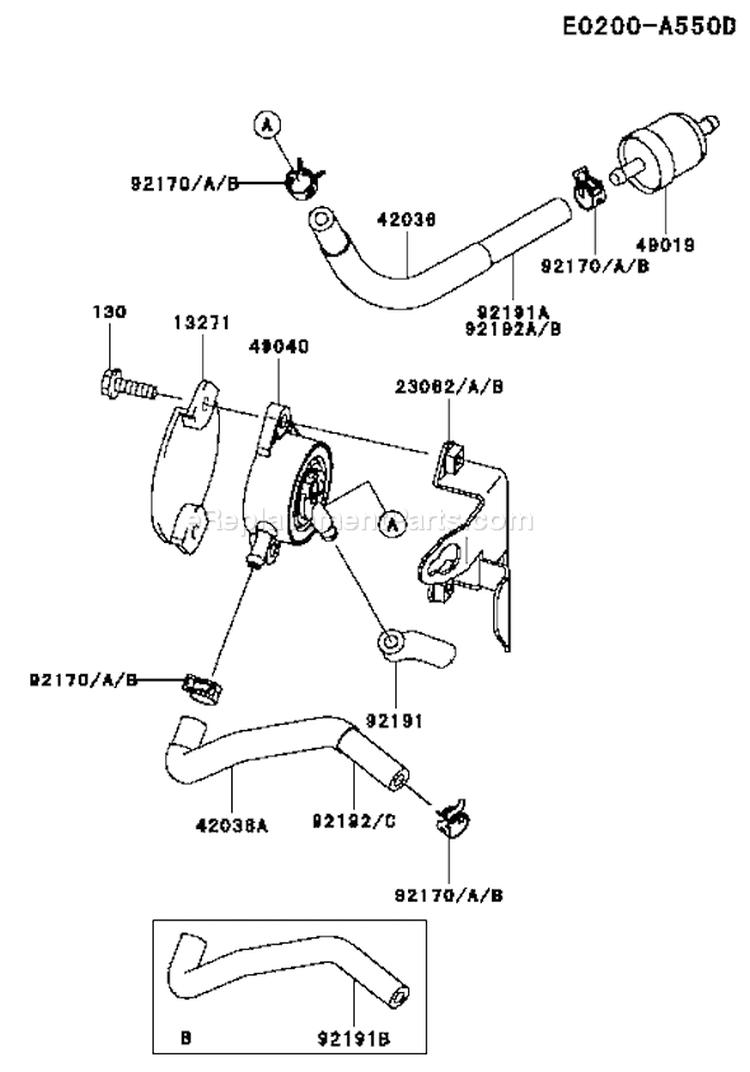 Page G Diagram and Parts List for FH430V BS05 Kawasaki Engine