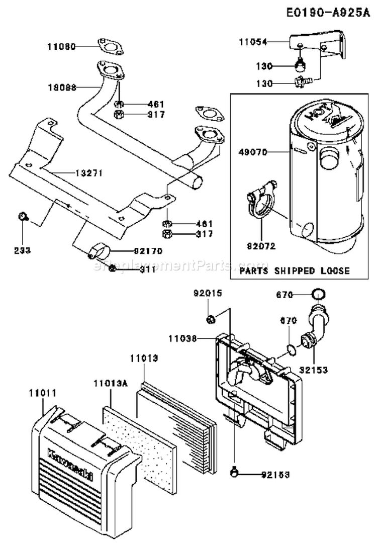 Page A Diagram and Parts List for FH430V CS10 Kawasaki Engine