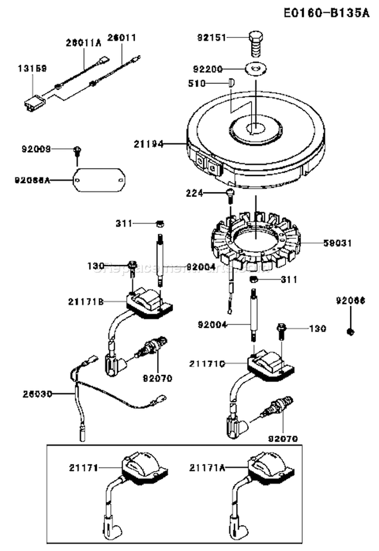 Page F Diagram and Parts List for FH430V CS10 Kawasaki Engine