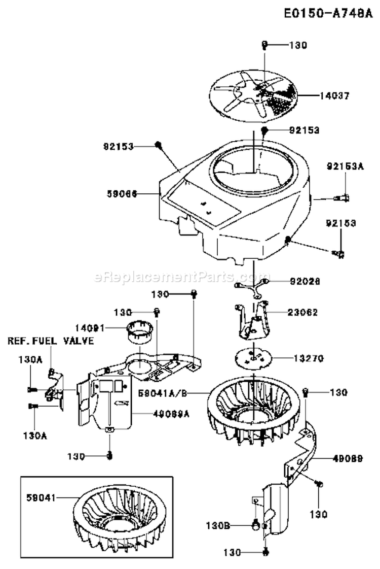 Page D Diagram and Parts List for FH430V BS12 Kawasaki Engine