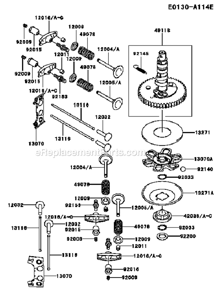 Page L Diagram and Parts List for FH430V CS25 Kawasaki Engine