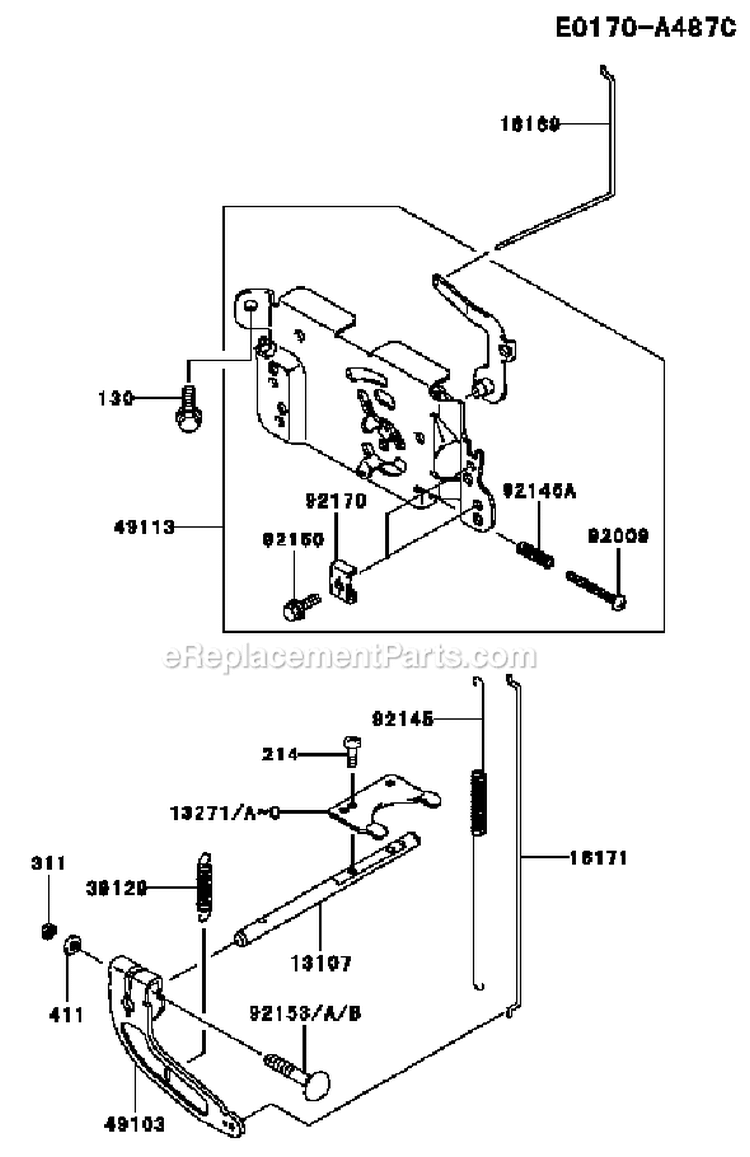 Page C Diagram and Parts List for FH430V CS25 Kawasaki Engine