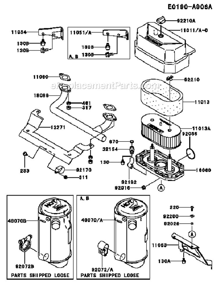 Page A Diagram and Parts List for FH430V CS27 Kawasaki Engine