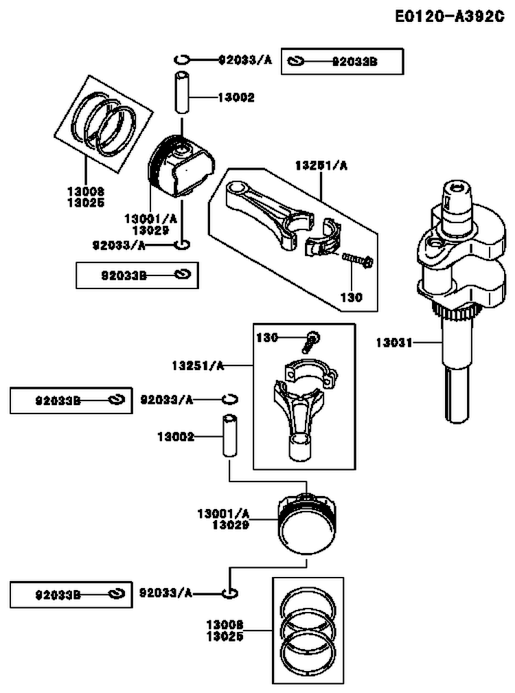 Page J Diagram and Parts List for FH430V DS01 Kawasaki Engine