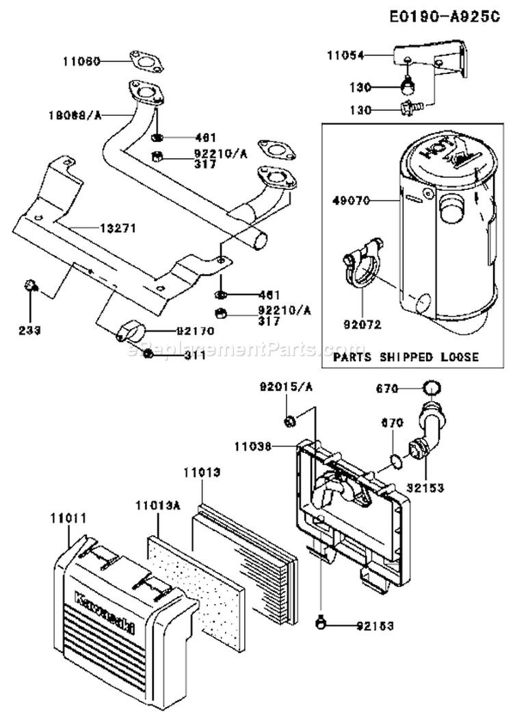 Page A Diagram and Parts List for FH430V CS02 Kawasaki Engine