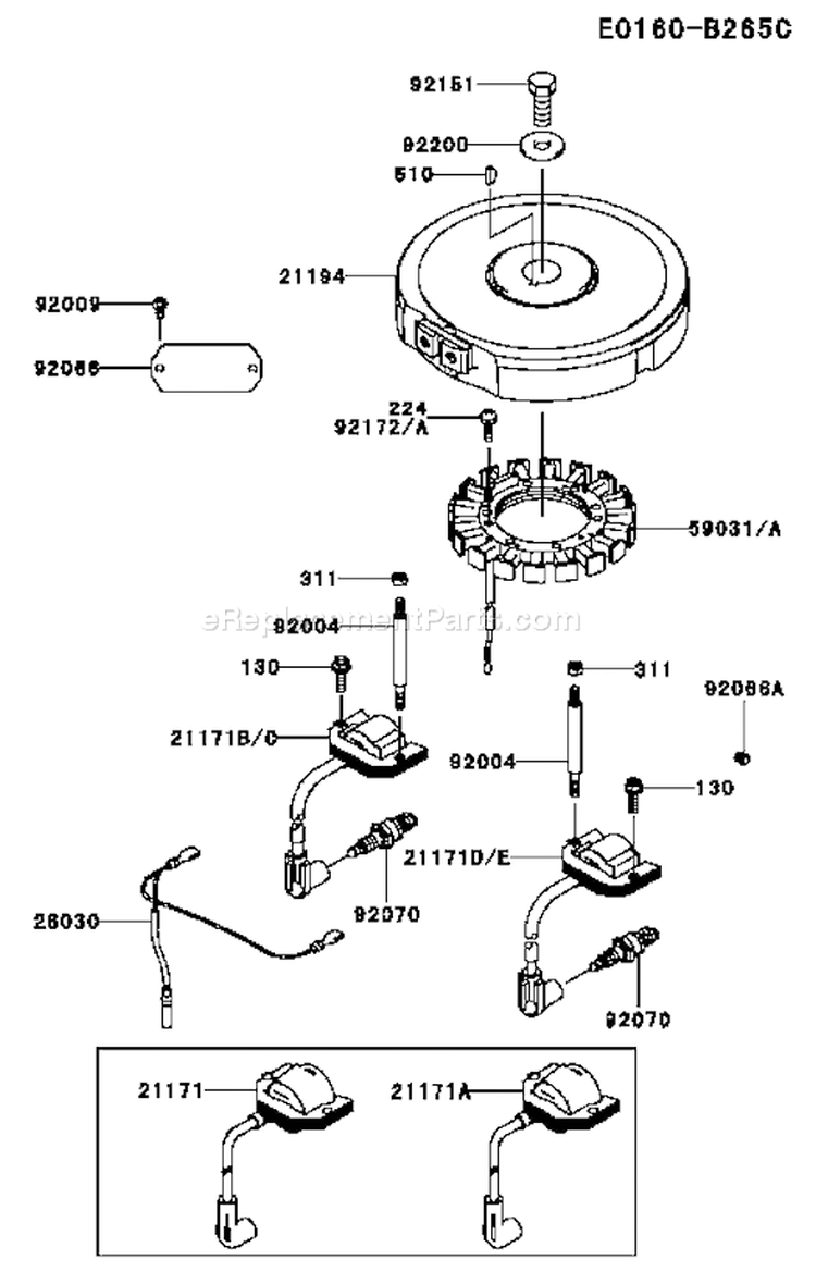 Page F Diagram and Parts List for FH430V BS34 Kawasaki Engine