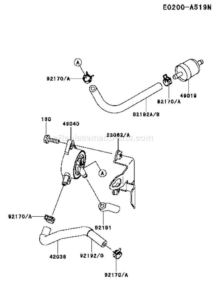 Page G Diagram and Parts List for FH430V DS03 Kawasaki Engine