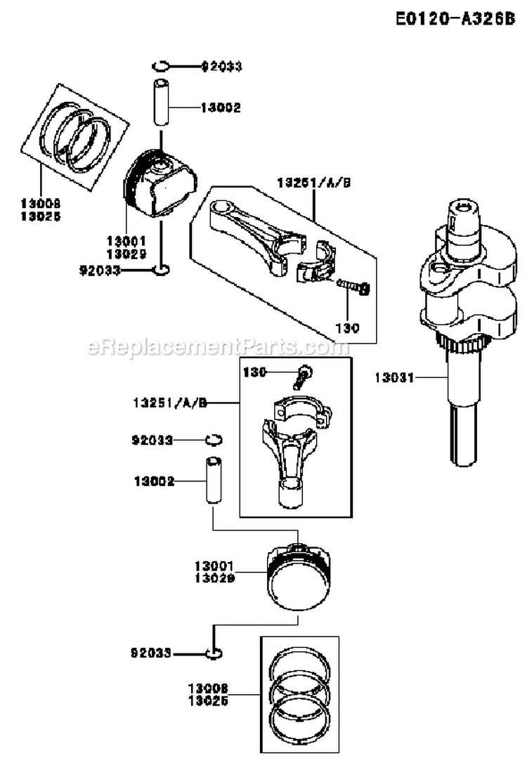Page J Diagram and Parts List for FH430V DS04 Kawasaki Engine