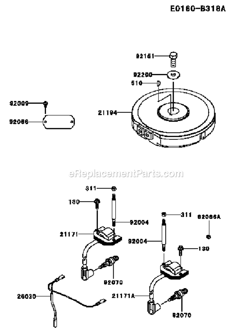 Page F Diagram and Parts List for FH430V DS08 Kawasaki Engine