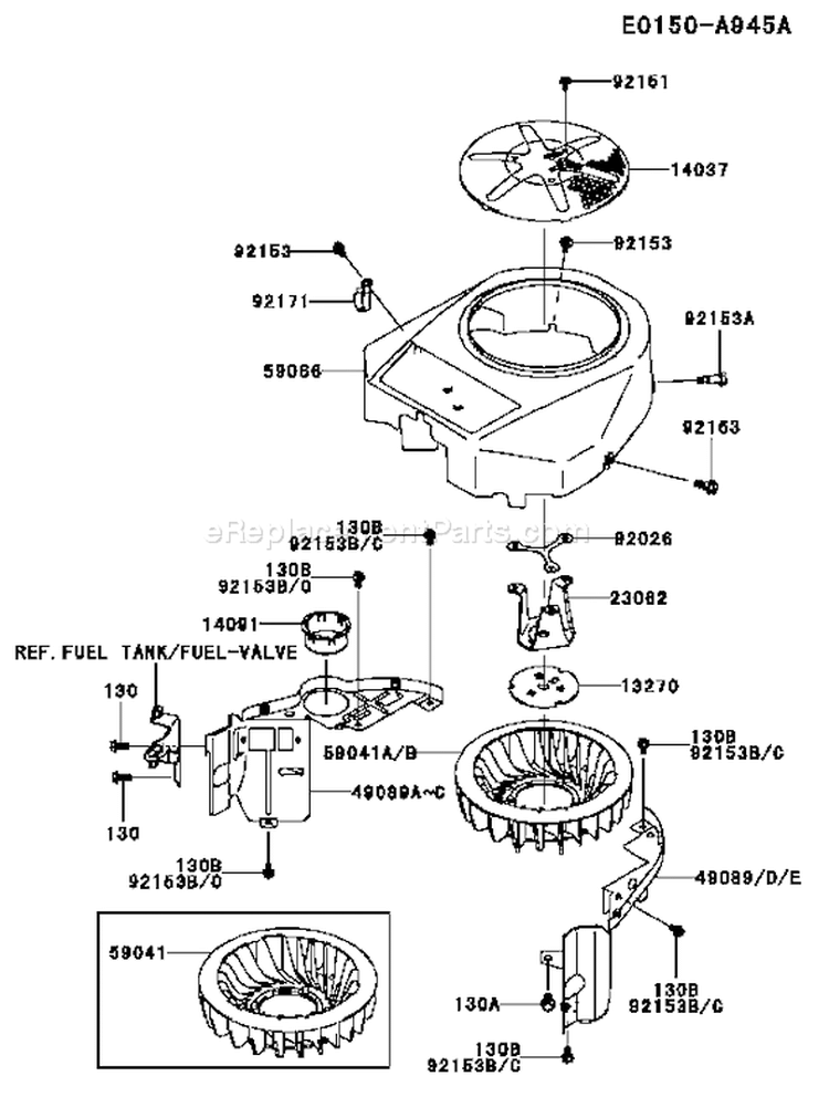 Page D Diagram and Parts List for FH430V DS11 Kawasaki Engine