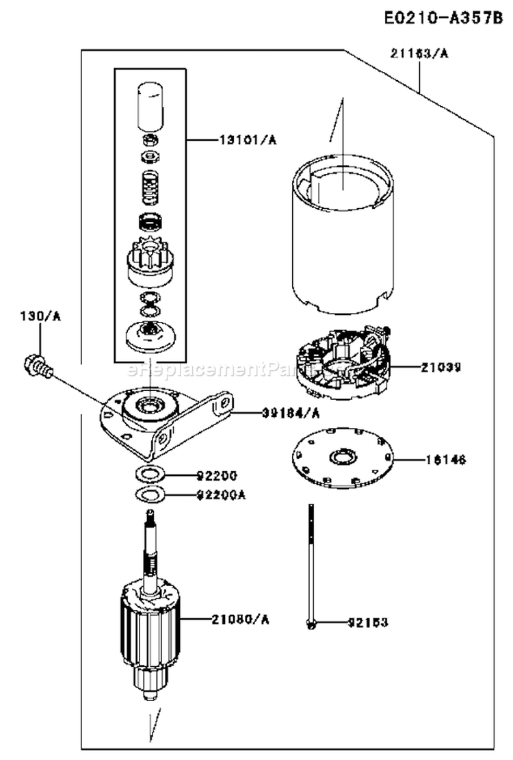 Page K Diagram and Parts List for FH381V BS01 Kawasaki Engine