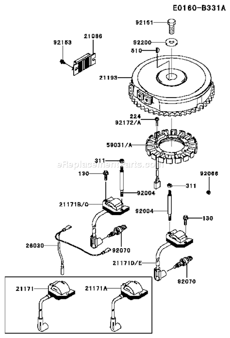 Page F Diagram and Parts List for FH430V AT25 Kawasaki Engine