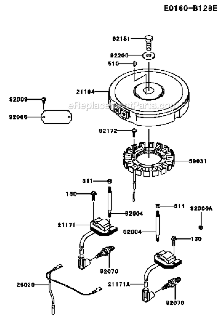 Page F Diagram and Parts List for FH430V DS27 Kawasaki Engine