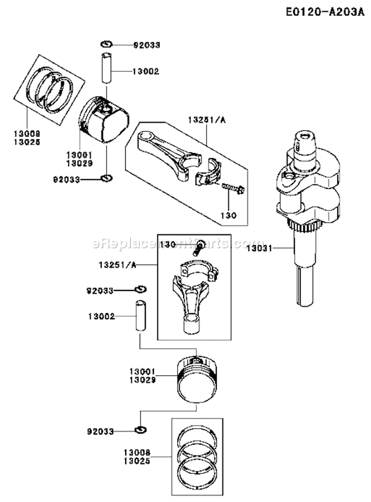 Page J Diagram and Parts List for FH381V DS07 Kawasaki Engine