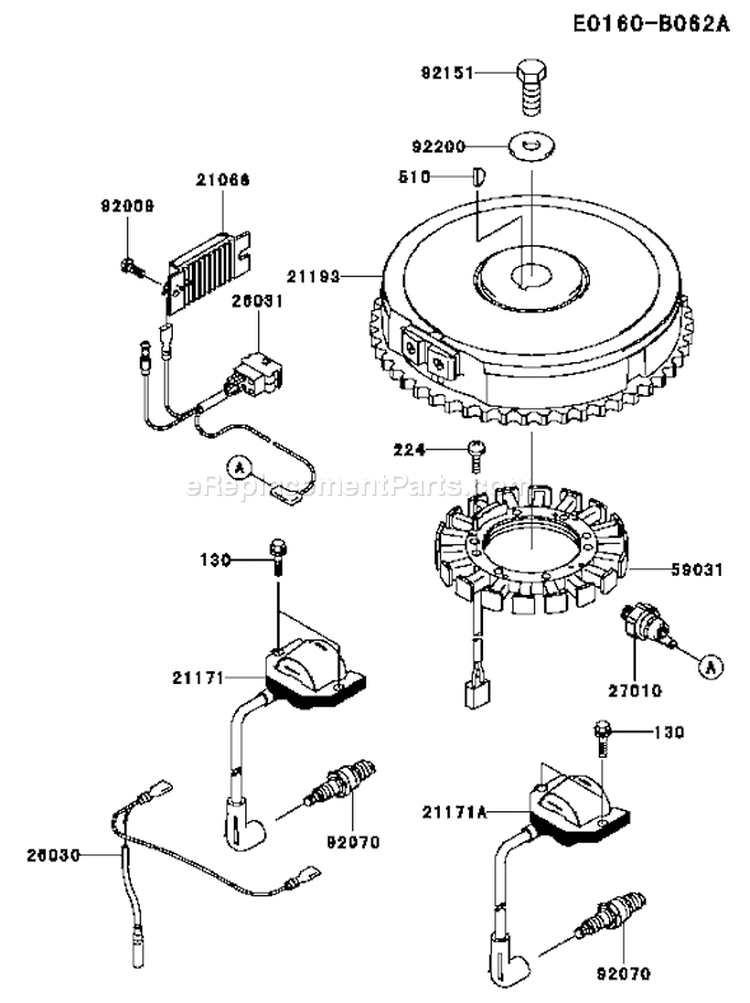 Page F Diagram and Parts List for FH430V DS51 Kawasaki Engine