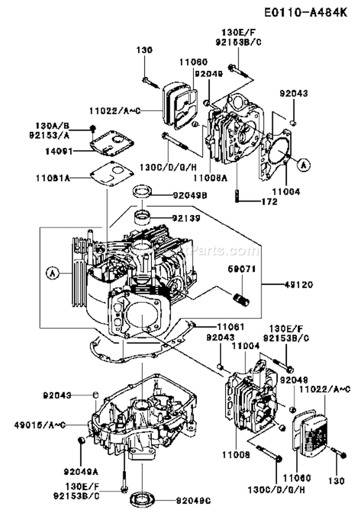 Page E Diagram and Parts List for FH381V CS06 Kawasaki Engine