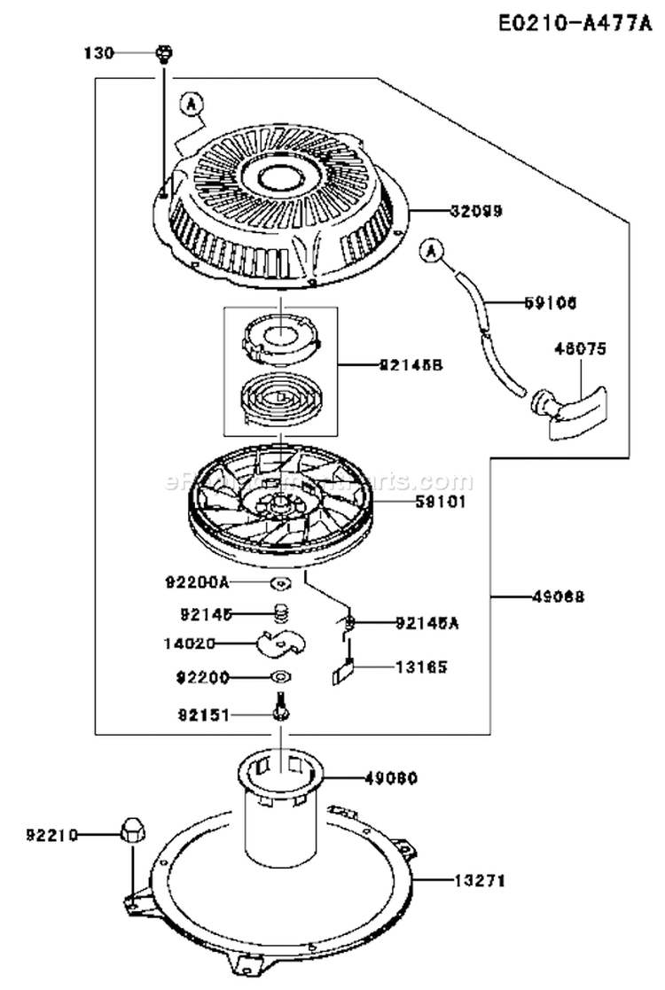 Page K Diagram and Parts List for FH430V ES24 Kawasaki Engine