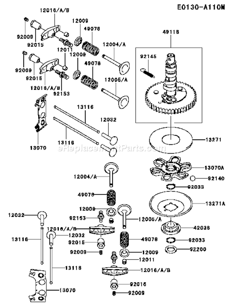 Page L Diagram and Parts List for FH430V GS51 Kawasaki Engine