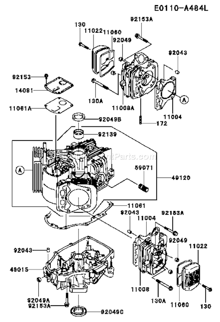 Page E Diagram and Parts List for FH430V JS51 Kawasaki Engine