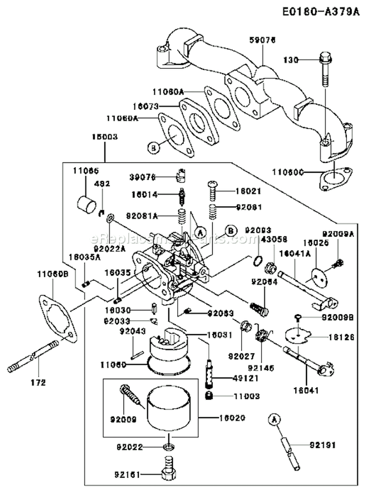 Page B Diagram and Parts List for FH451V AS01 Kawasaki Engine