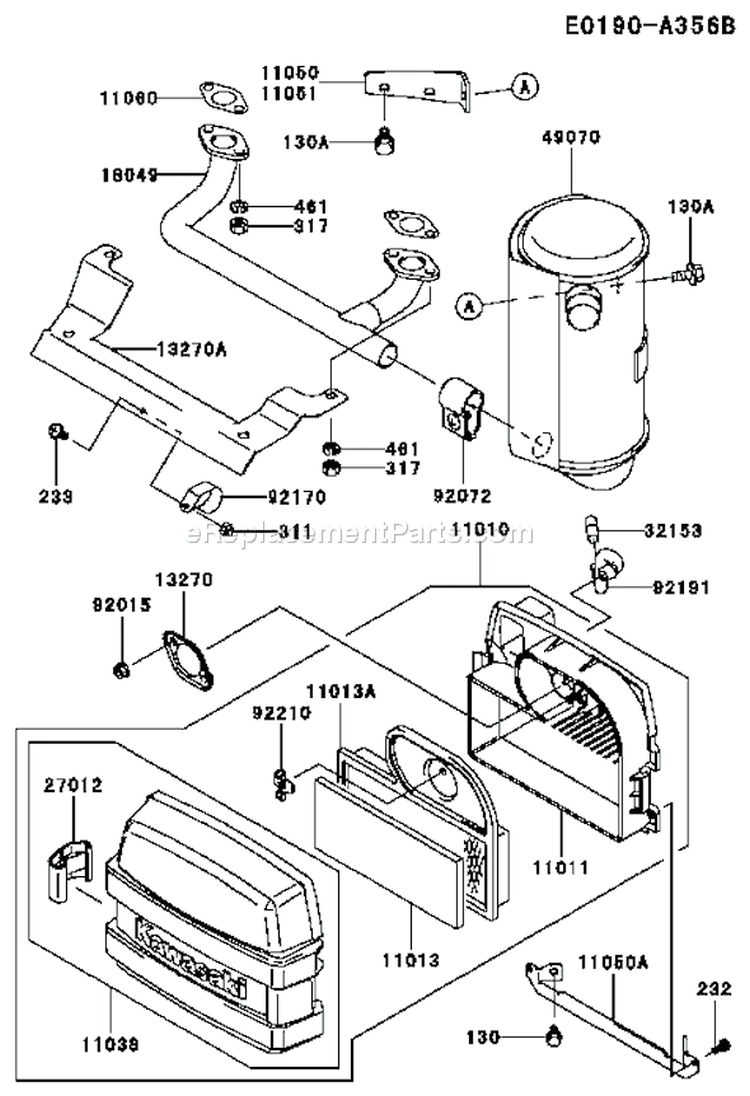 Page A Diagram and Parts List for FH451V AS02 Kawasaki Engine