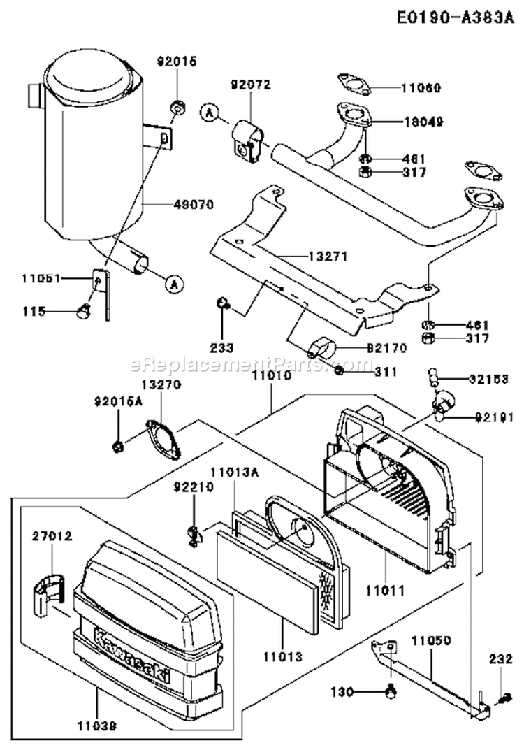 Page A Diagram and Parts List for FH451V AS06 Kawasaki Engine