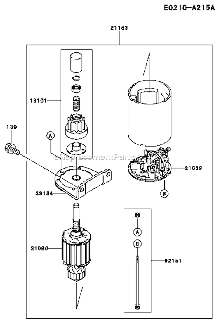Page K Diagram and Parts List for FH451V AS06 Kawasaki Engine