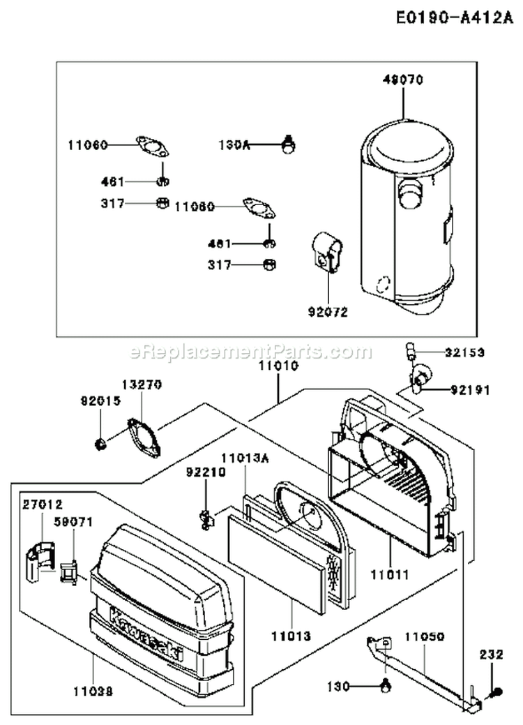 Page A Diagram and Parts List for FH451V AS07 Kawasaki Engine