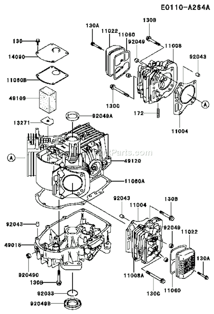 Page E Diagram and Parts List for FH451V AS09 Kawasaki Engine