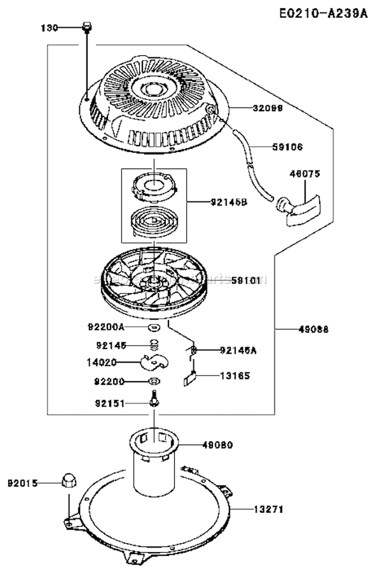 Page K Diagram and Parts List for FH451V AS14 Kawasaki Engine