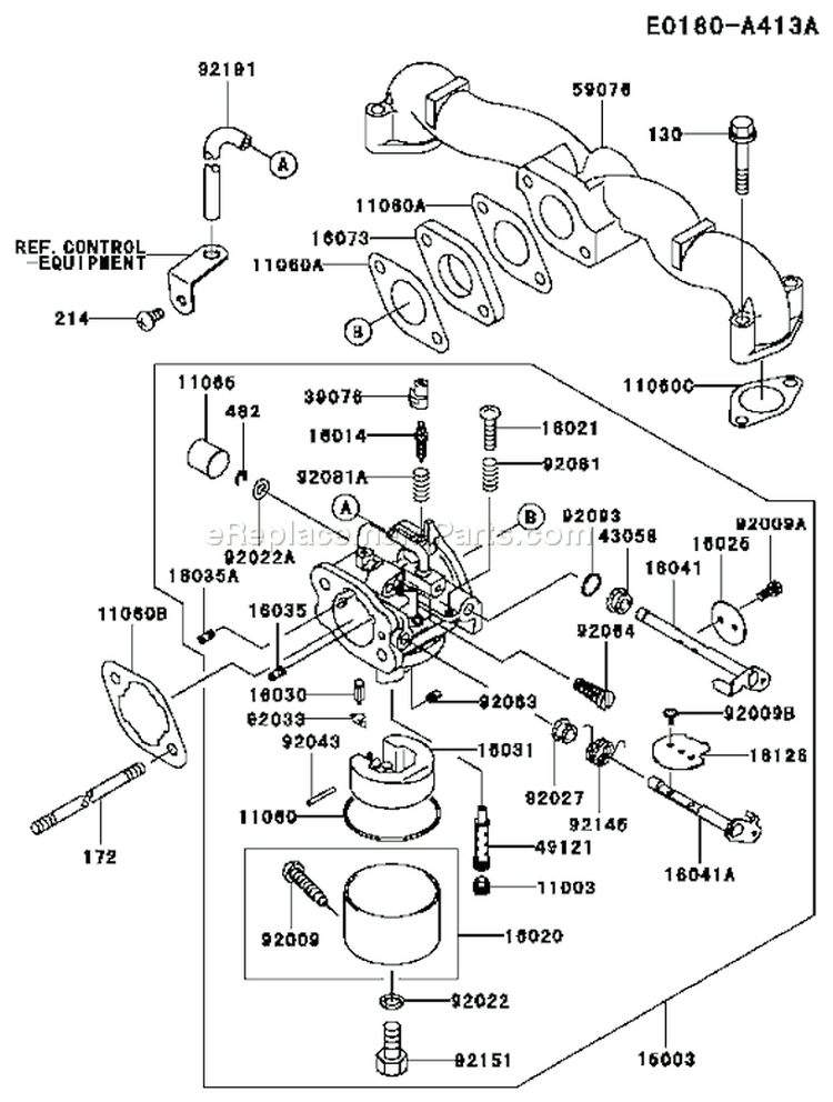 Page B Diagram and Parts List for FH451V AS13 Kawasaki Engine