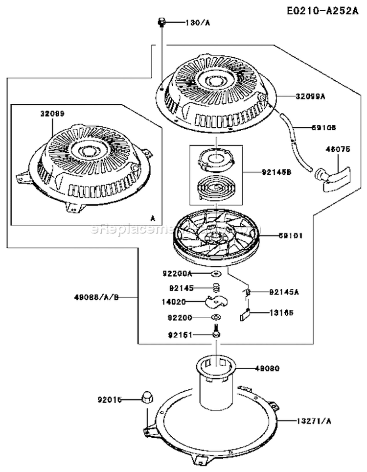 Page K Diagram and Parts List for FH451V AS04 Kawasaki Engine