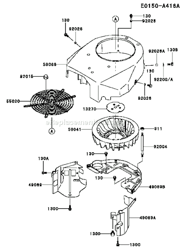 Page D Diagram and Parts List for FH451V BS12 Kawasaki Engine