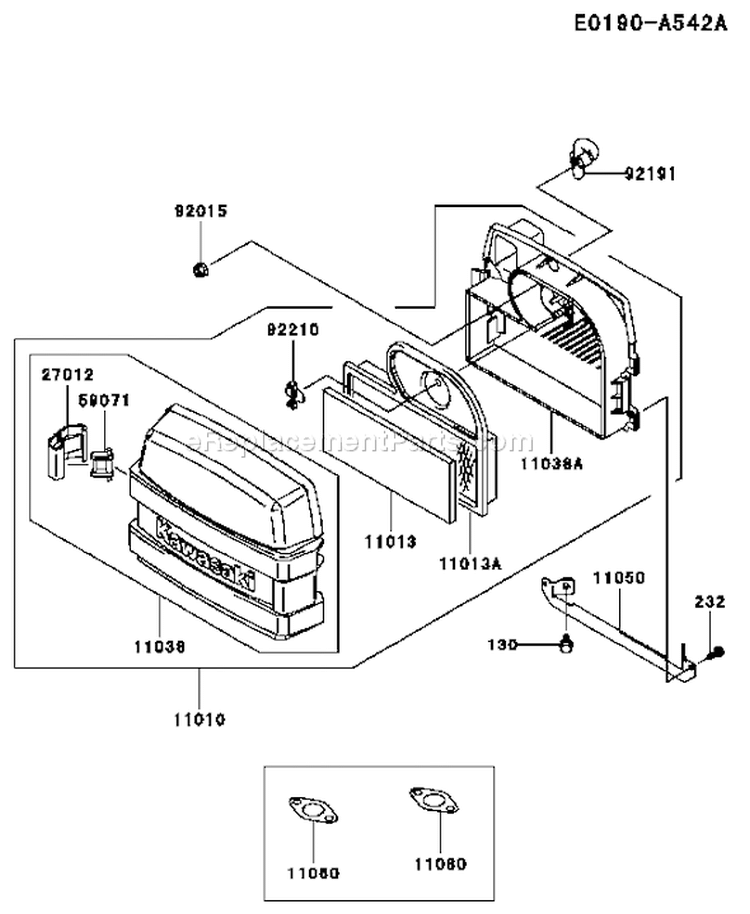 Page A Diagram and Parts List for FH451V AS15 Kawasaki Engine
