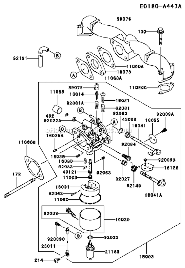 Page B Diagram and Parts List for FH451V BS50 Kawasaki Engine