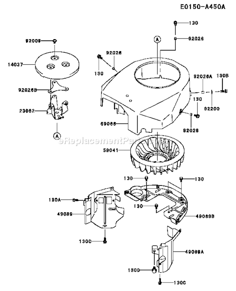Page D Diagram and Parts List for FH451V BS50 Kawasaki Engine