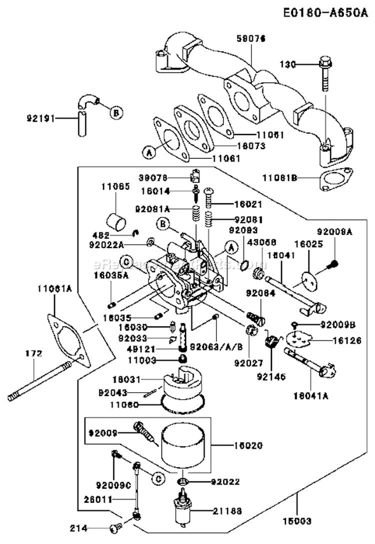 Page B Diagram and Parts List for FH451V CS20 Kawasaki Engine