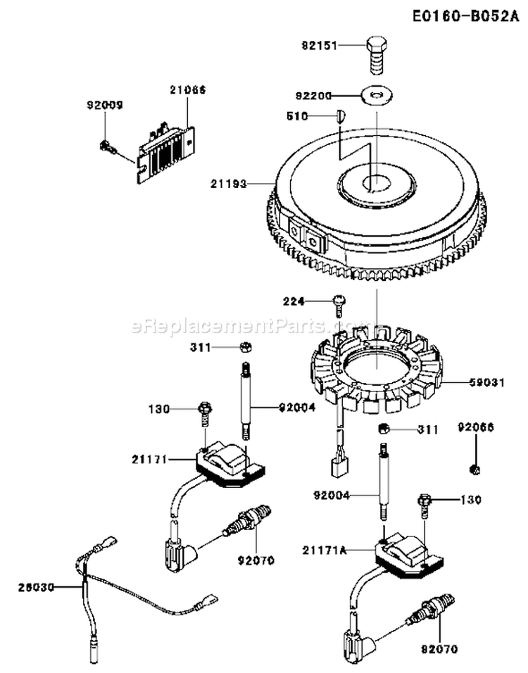 Page F Diagram and Parts List for FH480V AS23 Kawasaki Engine