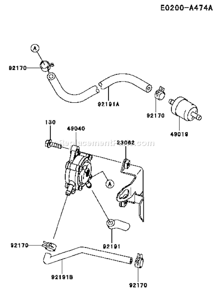 Page G Diagram and Parts List for FH480V AS23 Kawasaki Engine