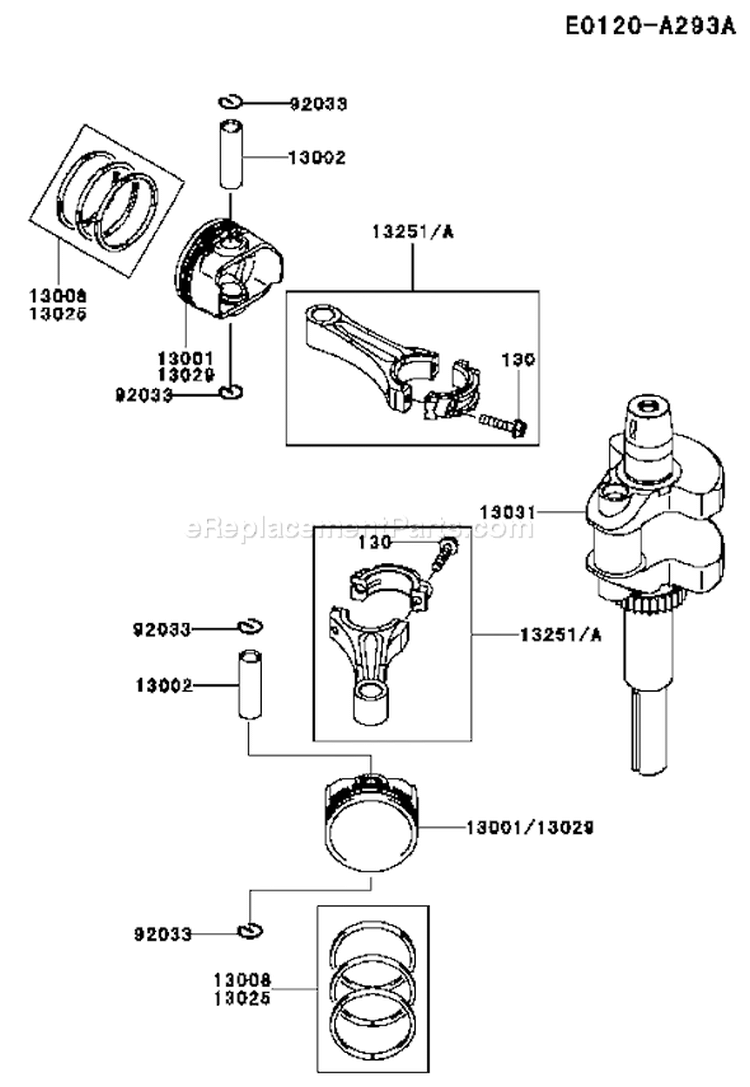 Page J Diagram and Parts List for FH480V AS24 Kawasaki Engine