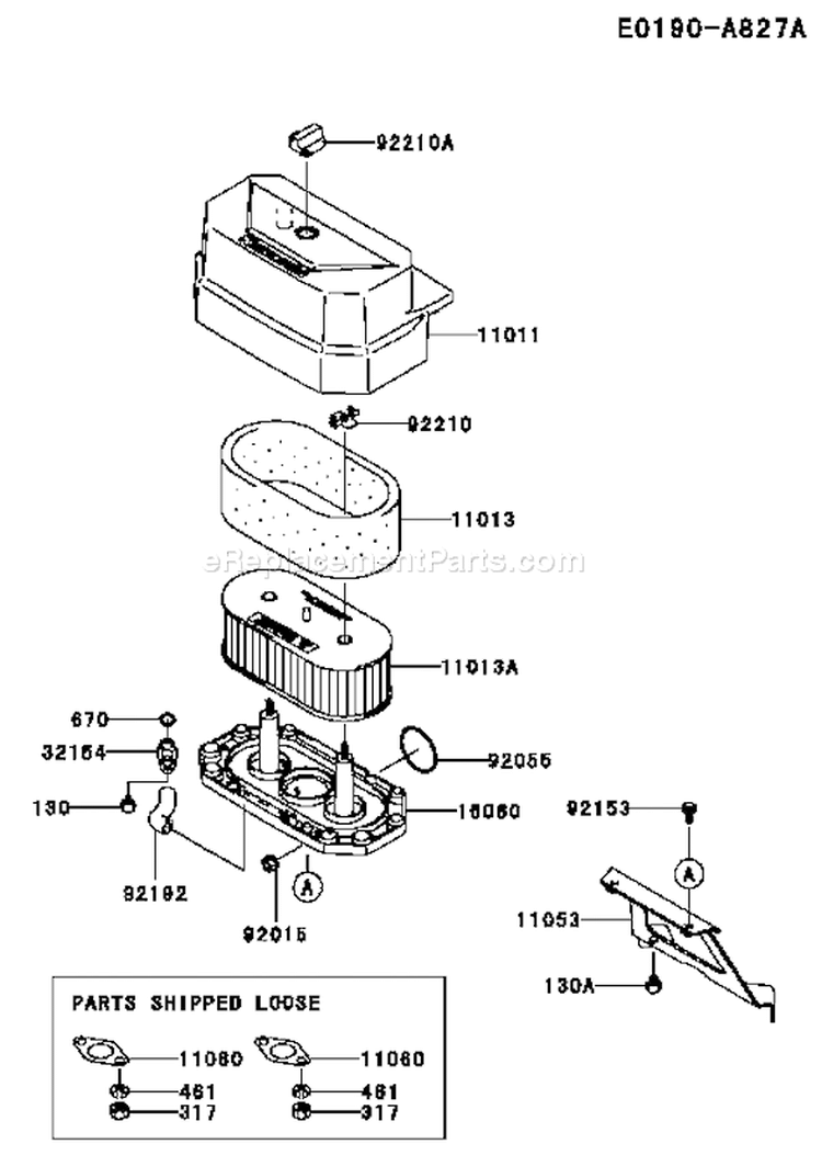 Page A Diagram and Parts List for FH480V BS23 Kawasaki Engine