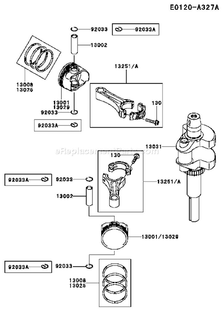 Page J Diagram and Parts List for FH480V BS23 Kawasaki Engine