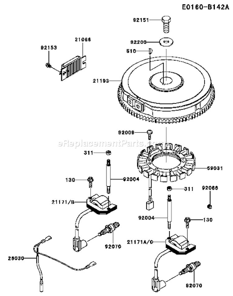 Page F Diagram and Parts List for FH480V BS23 Kawasaki Engine