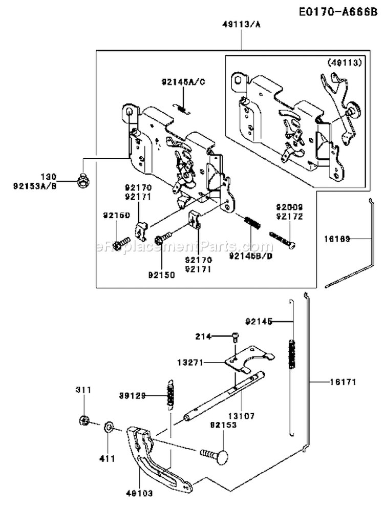 Page C Diagram and Parts List for FH480V CS22 Kawasaki Engine