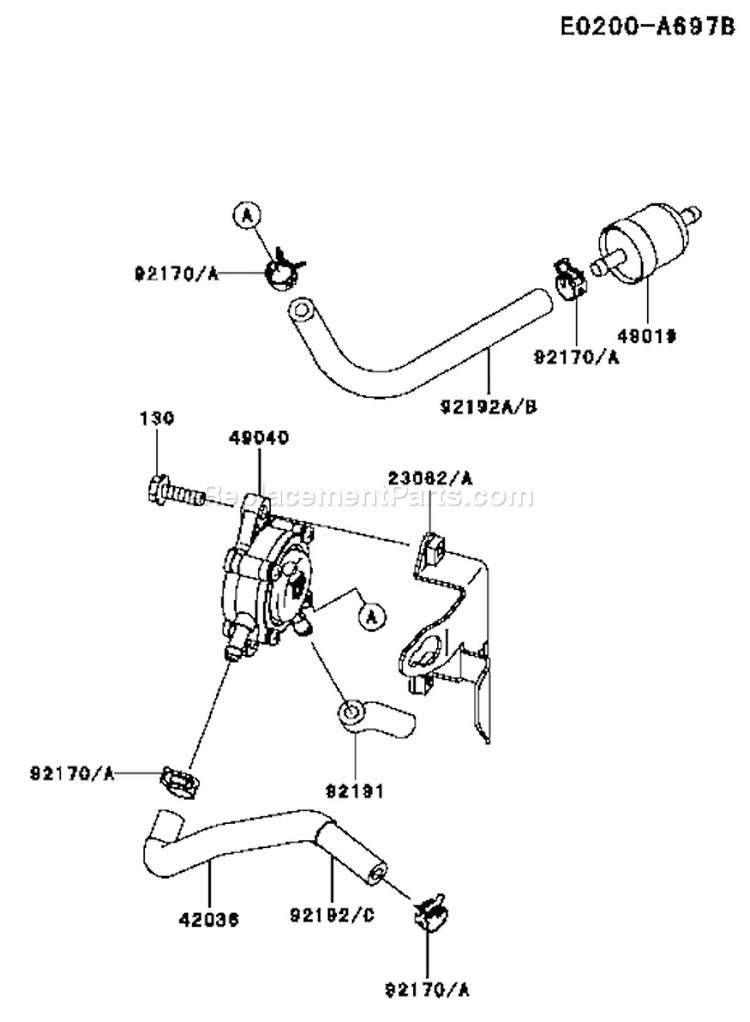 Page G Diagram and Parts List for FH480V CS22 Kawasaki Engine