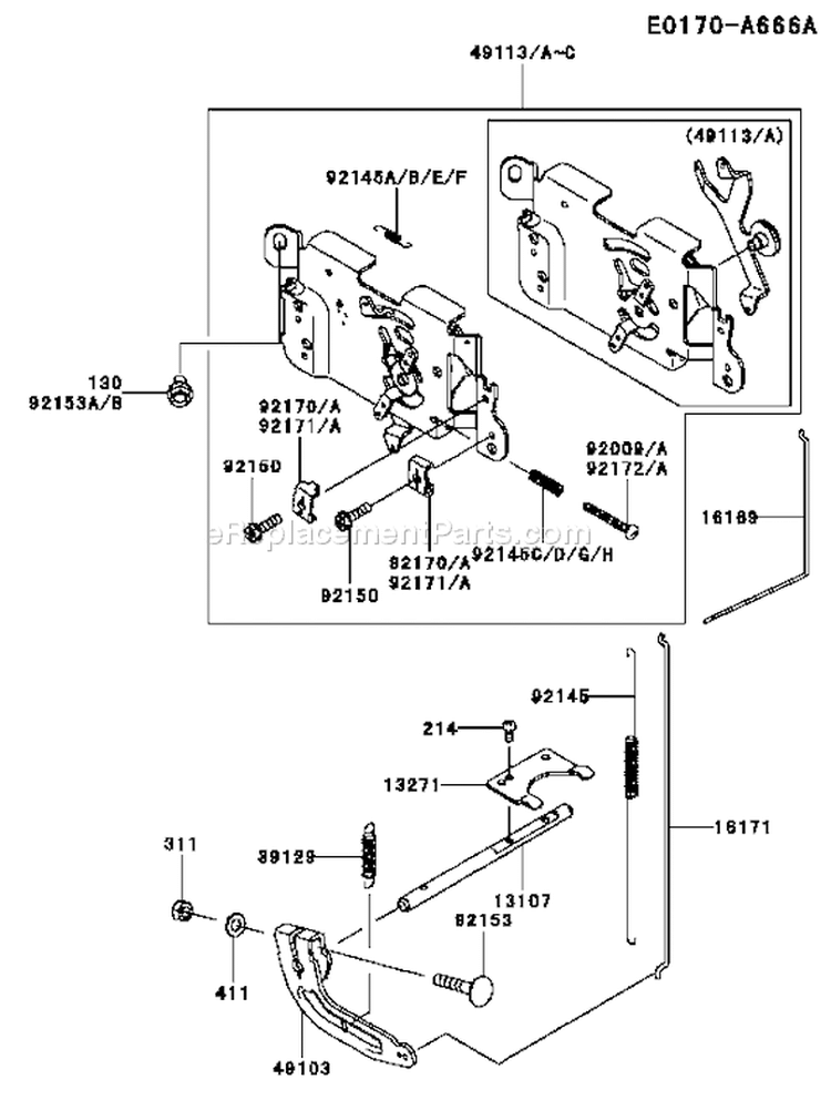 Page C Diagram and Parts List for FH480V DS21 Kawasaki Engine